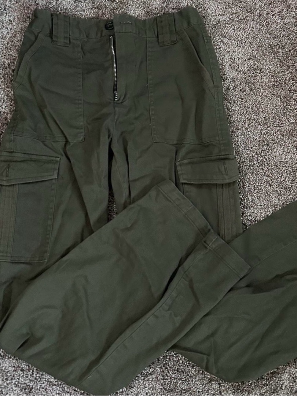 Rewind Olive Green Cargo Pants with Utility Pockets